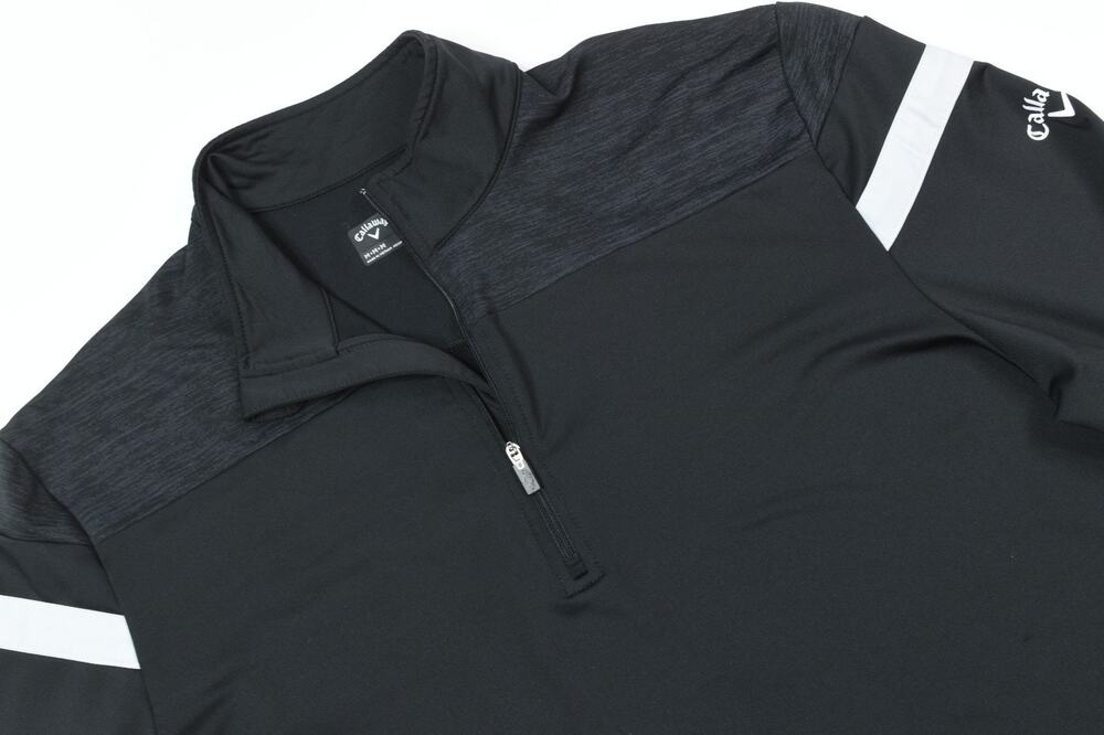 Callaway Weather Series 1/4 Zip Pullover Mens Medium Black Long Sleeve Stretch